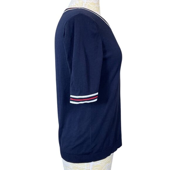 Oprah Magazine Collection For Talbots SS Embroidered Beaded Ladybug Sweater Med - Picture 4 of 8